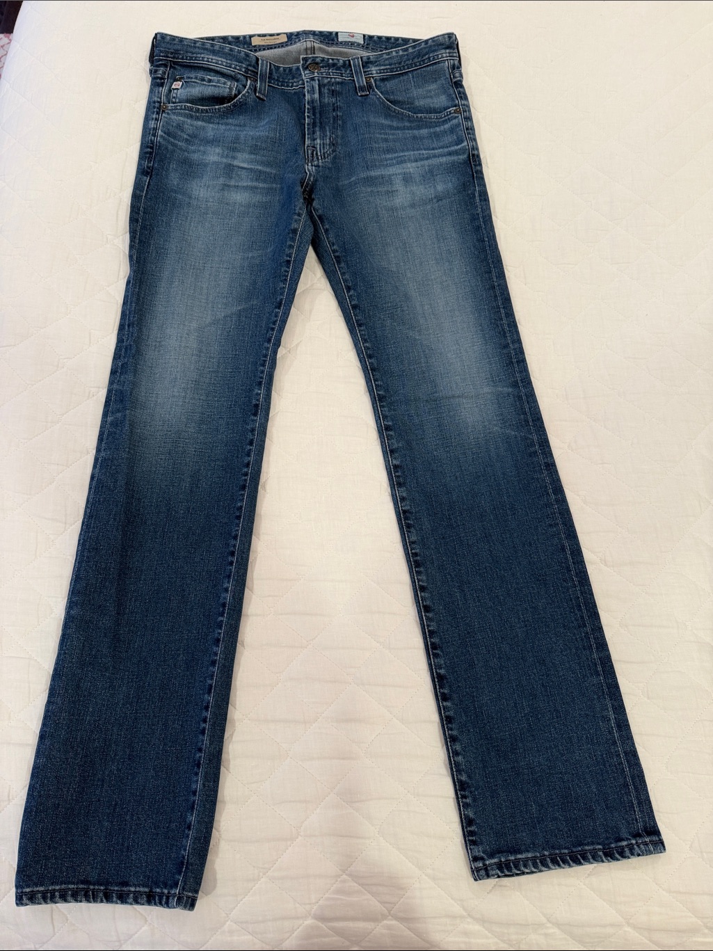 Ag Adriano Goldschmied Straight-Leg Jeans In Dark Blue Wash
